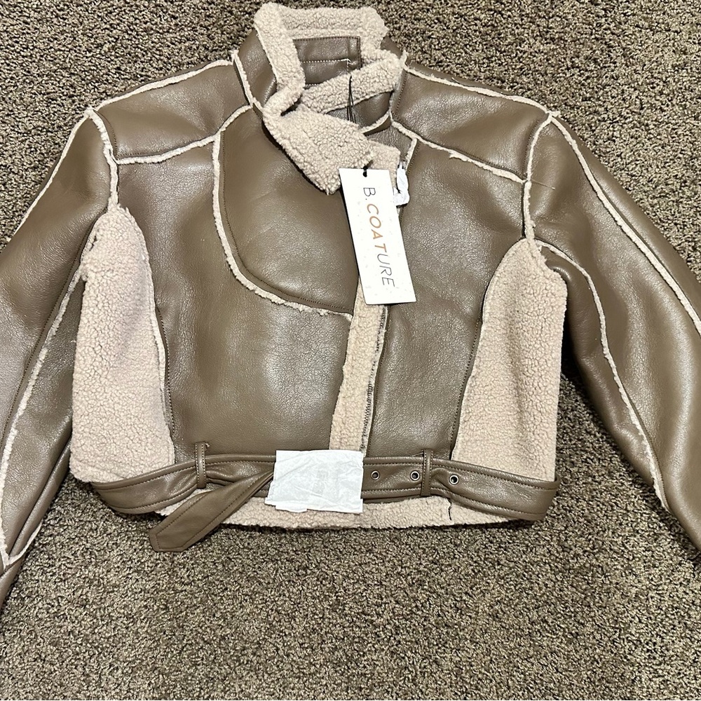 Faux Leather Coat